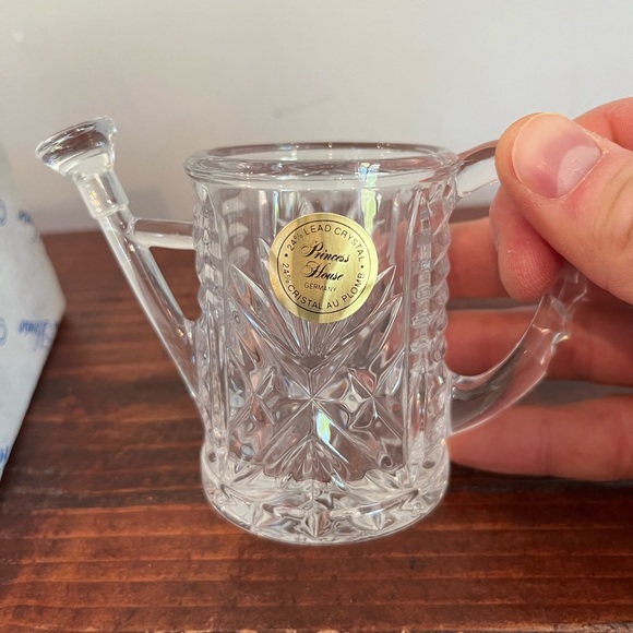 Princess House Crystal Watering Can Paperweight Figure Vintage Glass 24% Lead - Picture 3 of 7